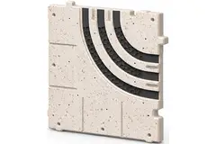 Ergovent curved corner piece for modular insertable linear grilles with 3 slots