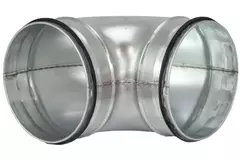 Short round spiral bend 90° Ø 80mm for spiral duct