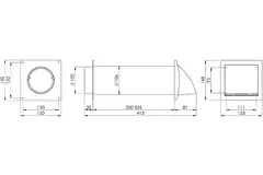 Through-wall ventilation kit SPK3 Ø100mm with check valve
