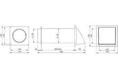 Through-wall ventilation kit SPK3 Ø125mm with check valve