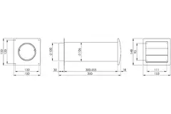 Through-wall ventilation kit SPK4 Ø100mm with moveable blades