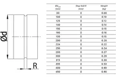 Female coupler for spiral fittings Ø 100mm