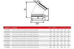 Thermoduct 13mm insulated 45 degree elbow bend diameter 125 mm