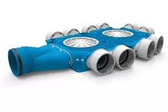 UniflexPlus composite distributor 10x Ø90mm with horizontal spigot Ø125mm
