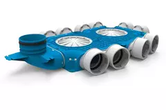 UniflexPlus composite distributor 10x Ø90mm with vertical spigot Ø125mm