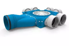 UniflexPlus composite distributor 6x Ø90mm with horizontal spigot Ø125mm