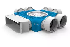 UniflexPlus composite distributor 6x Ø90mm for galvanised flat duct 220x80mm