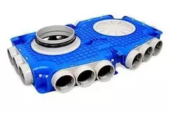Vent-Axia Uniflexplus composite distributor 18 x Ø69mm side entry spout Ø180mm