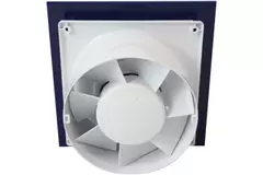 Air Roxy bathroom extractor fan with connection diameter 100 mm with pull cord and power plug - front panel in blue plastic