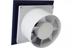 Air Roxy bathroom extractor fan with connection diameter 100 mm with pull cord and power plug - front panel in blue plastic