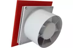 Air Roxy bathroom extractor fan with connection diameter 100 mm with pull cord and power plug - front panel in red plastic