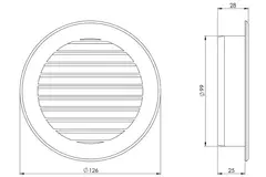 Vane grill diameter 100 mm beige - VR100Y