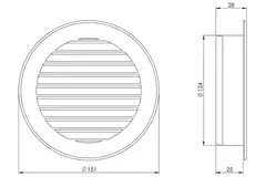 Vane grille diameter: 125mm white - VR125