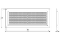 Ventilation grille rectangular with grill 130x300 white - VR1330