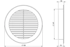 Vane grille diameter: 150mm grey - VR150P