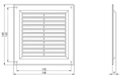 Ventilation grille plastic square 150x150 mm beige - VR1515Y