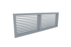 Wall grille 600 x 400 in steel, with clamping springs and fixed vanes - blank, uncoated