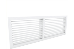 Wall grille 600 x 150 steel with clamping springs and individually adjustable vanes - mixed colour RAL 9003