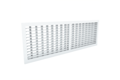 Wall grille 800 x 100 steel with clamping springs and double adjustable vanes - mixed colour RAL 9003