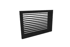 Wall grille 500 x 200 aluminium with clamping springs and fixed vanes - mixed colour RAL 9005