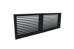 Wall grille 600 x 100 steel with clamping springs and individually adjustable vanes - mixed colour RAL 9005