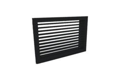 Wall grille 200 x 100 in steel, with screw fixing and fixed vanes - mixed colour RAL 9005