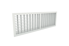 Wall grille 600 x 500 steel with clamping springs and double adjustable vanes - mixed colour RAL 9010