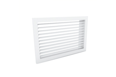 Wall grille 400 x 100 aluminium with clamping springs and fixed vanes - mixed colour RAL 9016