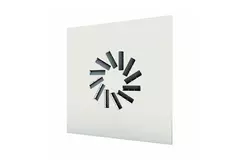 Adjustable square swirl diffuser 600 x 600 with 12 vanes - mixed colour RAL 9010