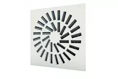 Adjustable square swirl diffuser 600 x 600 with 36 vanes - mixed colour RAL 9010