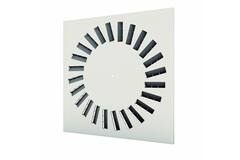 Adjustable square swirl diffuser 600 x 600 with 24 vanes - mixed colour RAL 9003