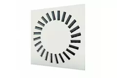 Adjustable square swirl diffuser 600 x 600 with 24 vanes - mixed colour RAL 9010