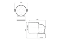 Ubbink Air Excellent 48C valve adapter 125 1x90°