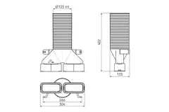 Ubbink Air Excellent 55SC valve adapter 125 2x180°