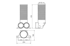 Ubbink Air Excellent 48C valve adapter 125 2x90°