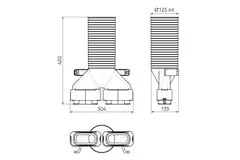 Ubbink Air Excellent 35SC valve adapter 125 2x180°