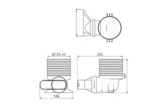 Ubbink Air Excellent 45SC valve adapter 125 1x90°