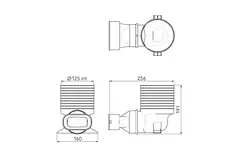 Ubbink Air Excellent 35SC valve adapter 125 1x90°