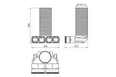 Ubbink Air Excellent 23C valve adapter 125 4x90°